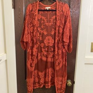 NWOT Rust Lace Duster